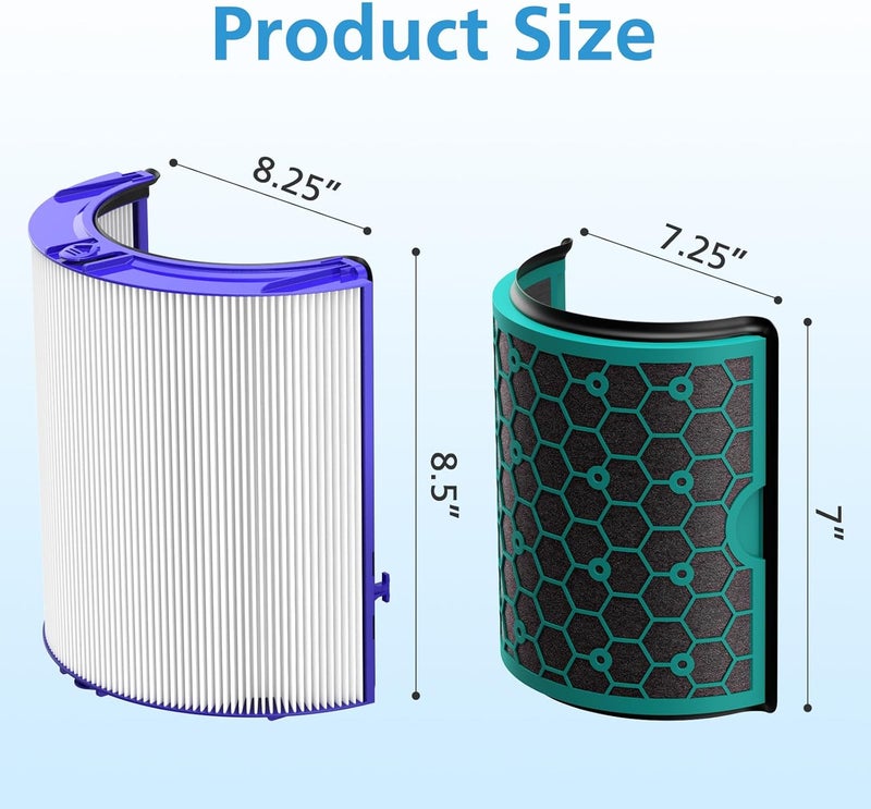 isingo TP04 Replacement Filter for Dyson TP04 HP04 DP04 TP05 DP05 Air Purifier Sealed Two Stage Pure Cool Fan Combi 360° Glass HEPA Filter & Activated Carbon Filter, #969048-01, Purple/Teal - Image 4